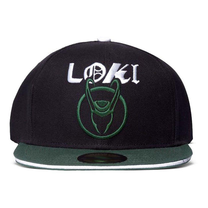 MARVEL COMICS Loki Logo Snapback Baseball Cap Black/Green