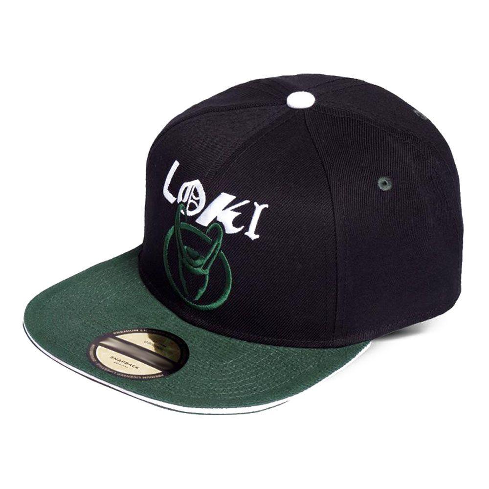 MARVEL COMICS Loki Logo Snapback Baseball Cap Black/Green