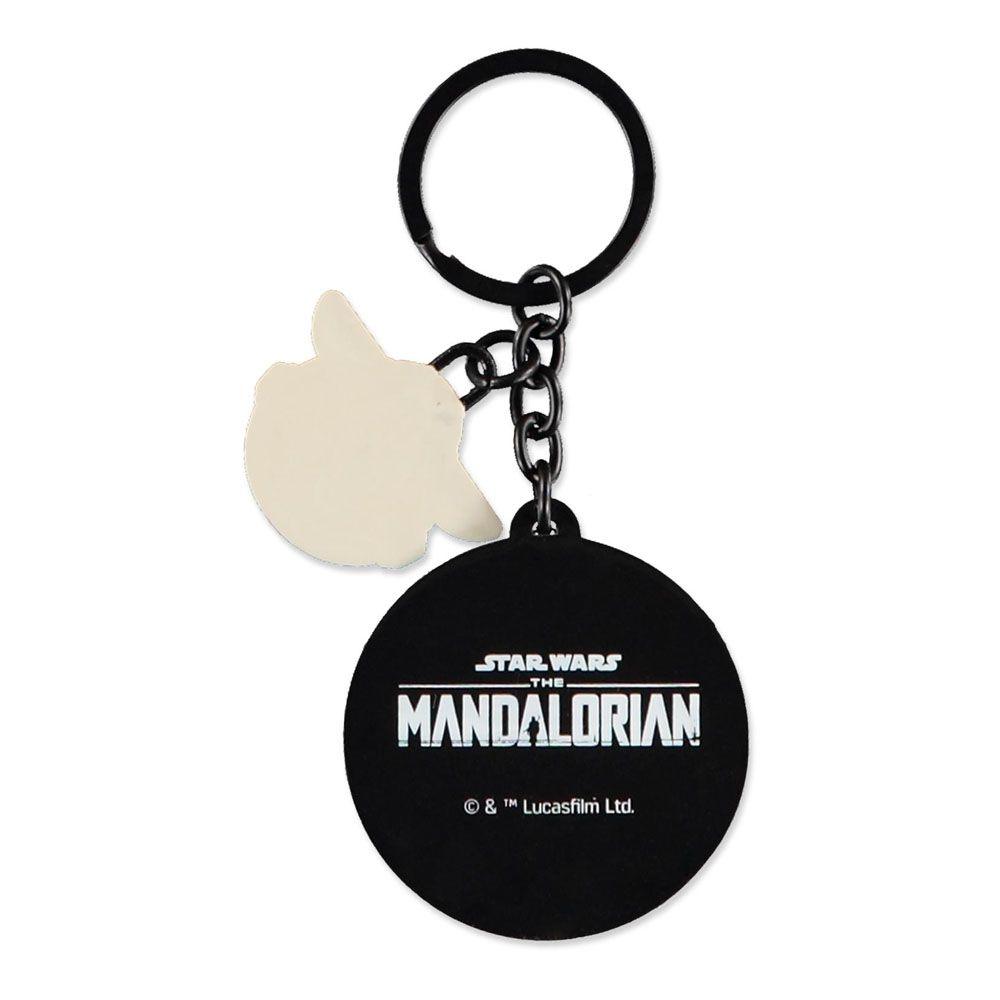 STAR WARS The Mandalorian Boba Fett Helmet & Grogu Rubber Keychain Multi-colour