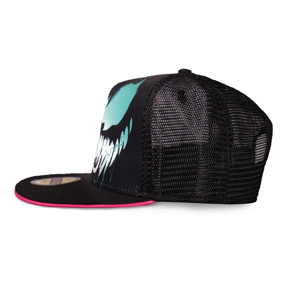 MARVEL COMICS Venom Mask Trucker Baseball Cap Black/Pink