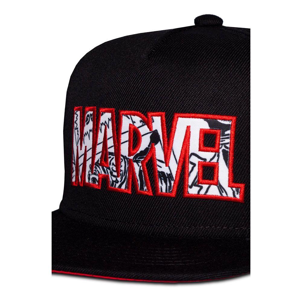 MARVEL COMICS Logo Snapback Baseball Cap Black/Red