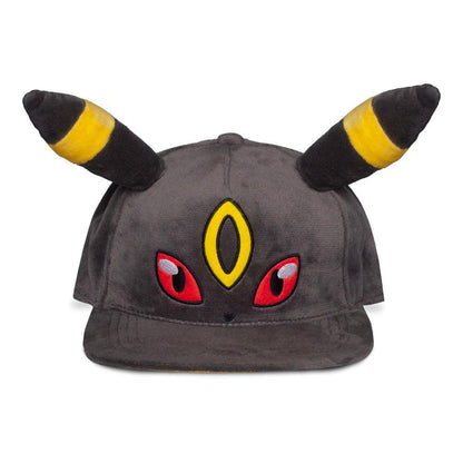 POKEMON Umbreon with Plush Ears Novelty Snapback Baseball Cap Grey/Yellow