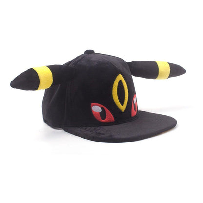 POKEMON Umbreon with Plush Ears Novelty Snapback Baseball Cap Grey/Yellow