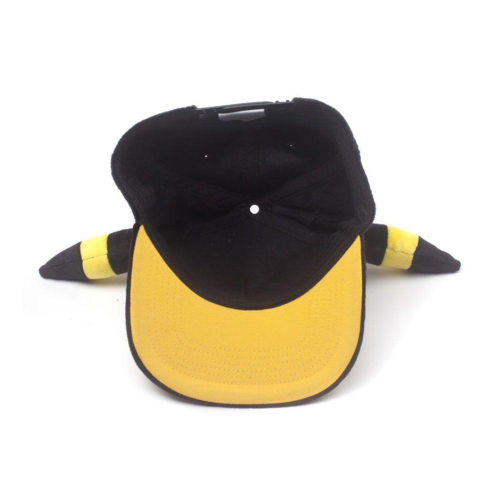 POKEMON Umbreon with Plush Ears Novelty Snapback Baseball Cap Grey/Yellow