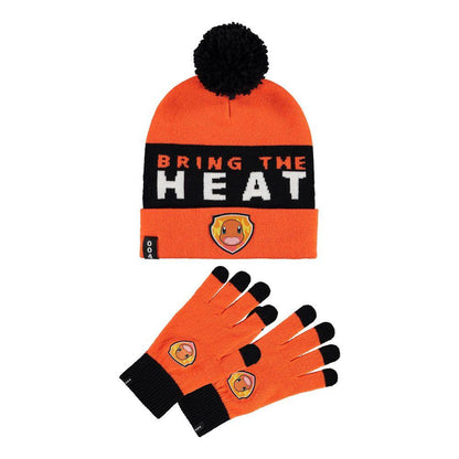 POKEMON Charizard Bring the Heat Beanie & Knitted Gloves Giftset Orange/Black