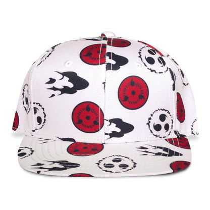 NARUTO SHIPPUDEN Symbols Pattern All-over Print Snapback Baseball Cap White/Black