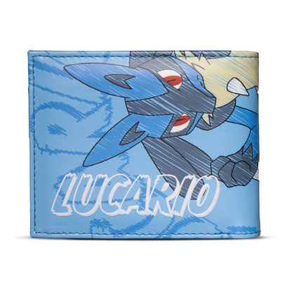 POKEMON Lucario #448 All-over Print Bi-fold Wallet Male Blue