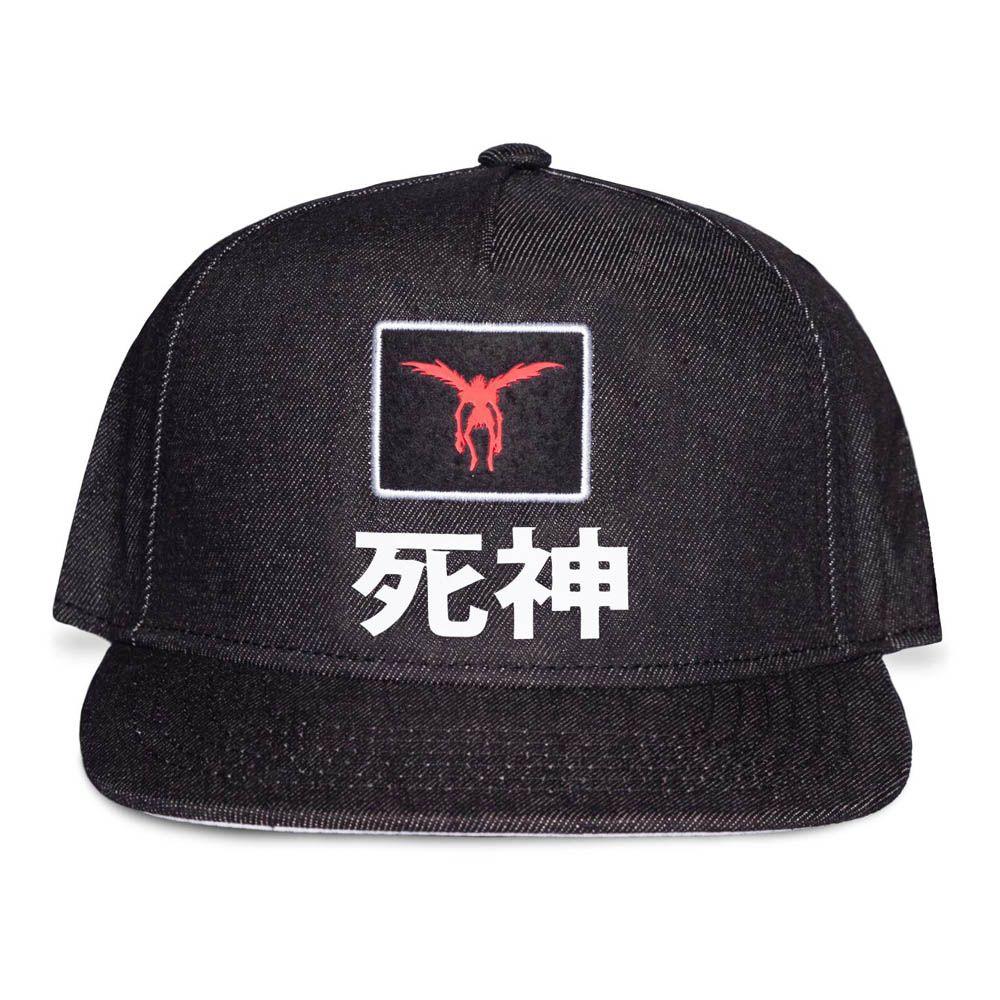 DEATH NOTE Ryuk Silhouette Patch Shinigami Denim Snapback Baseball Cap Dark Grey/Grey