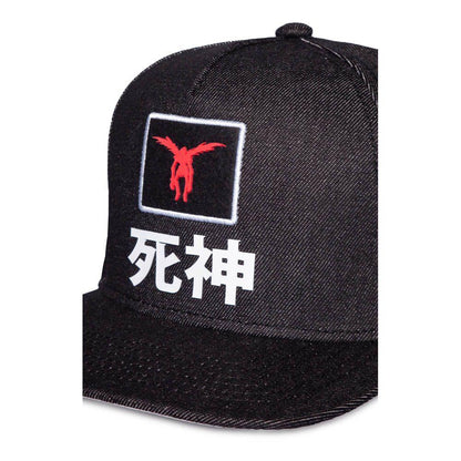 DEATH NOTE Ryuk Silhouette Patch Shinigami Denim Snapback Baseball Cap Dark Grey/Grey