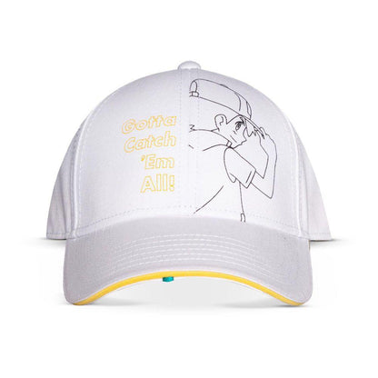 POKEMON Gotta Catch Them All Ash Line Art Adjustable Cap White