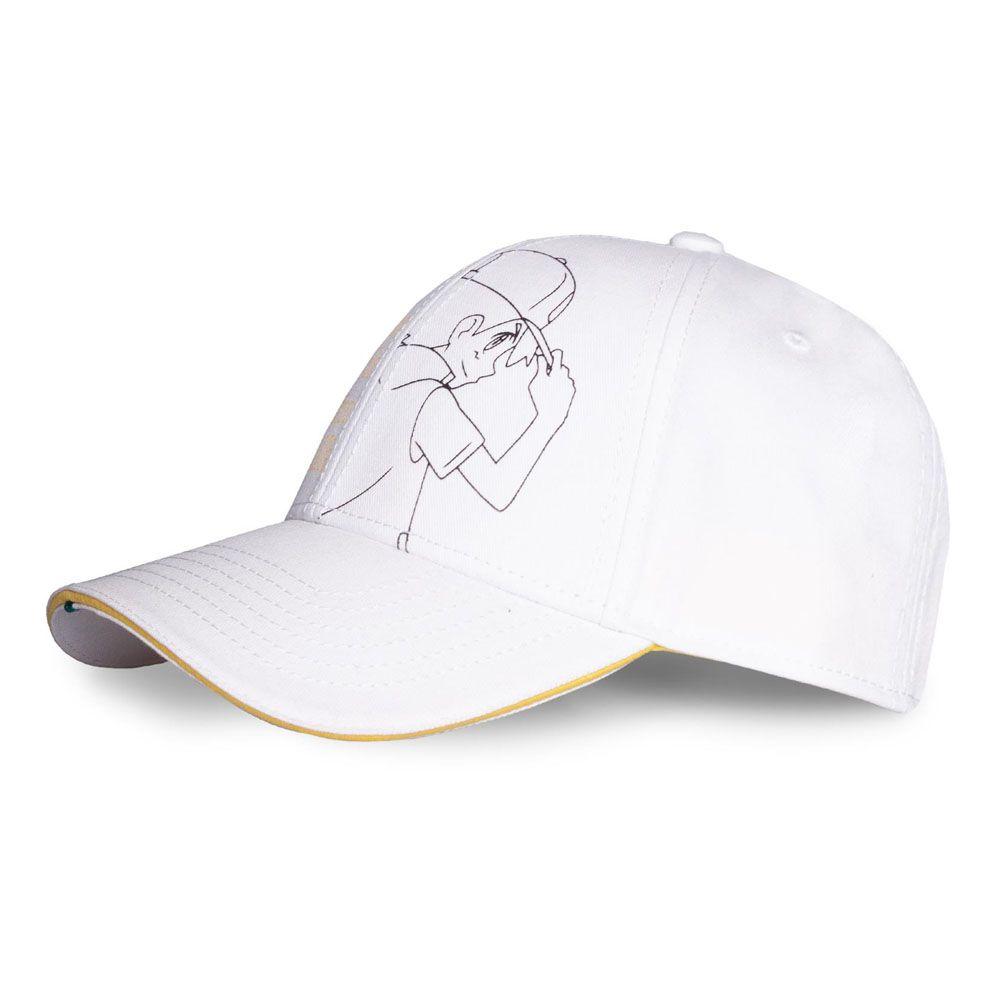 POKEMON Gotta Catch Them All Ash Line Art Adjustable Cap White