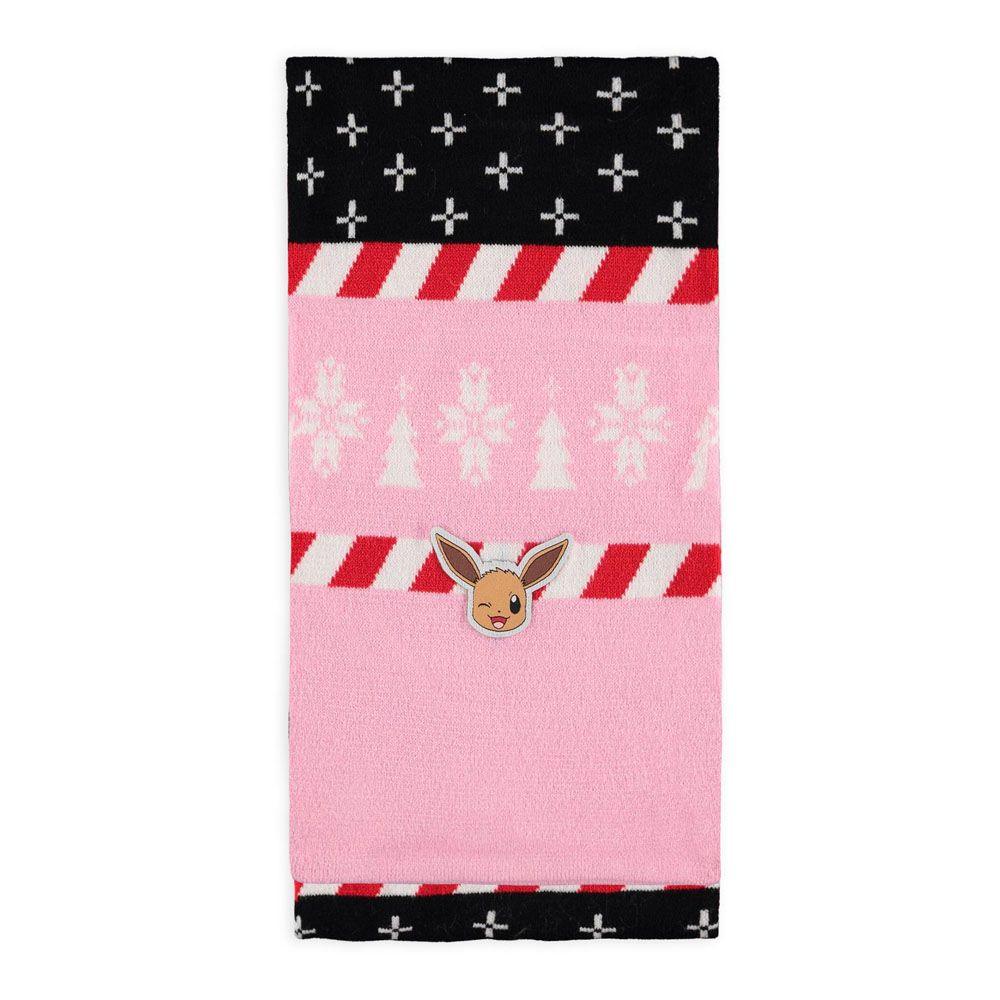 POKEMON Eevee Christmas Festive Beanie & Scarf Gift Set Pink/Black