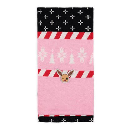 POKEMON Eevee Christmas Festive Beanie & Scarf Gift Set Pink/Black