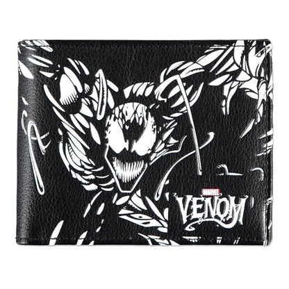 MARVEL COMICS Venom Logo and Character Print Bi-fold Wallet Male Black