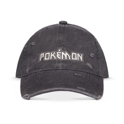 POKEMON Logo Distressed Adjustable Cap Grey