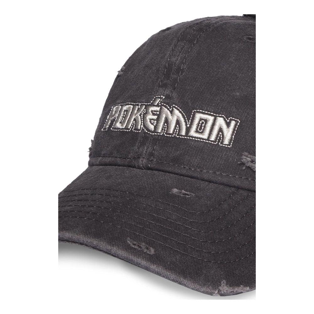 POKEMON Logo Distressed Adjustable Cap Grey