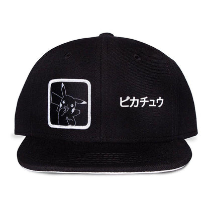 POKEMON Pikachu Patch Snapback Baseball Cap Black/Grey