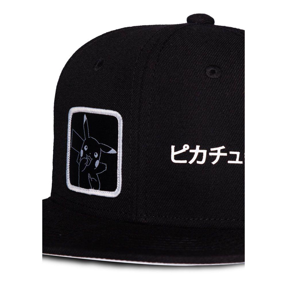 POKEMON Pikachu Patch Snapback Baseball Cap Black/Grey