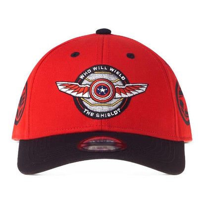 MARVEL COMICS The Falcon and the Winter Soldier Shield Badge Baseball Cap Red/Black