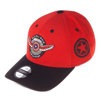 MARVEL COMICS The Falcon and the Winter Soldier Shield Badge Baseball Cap Red/Black