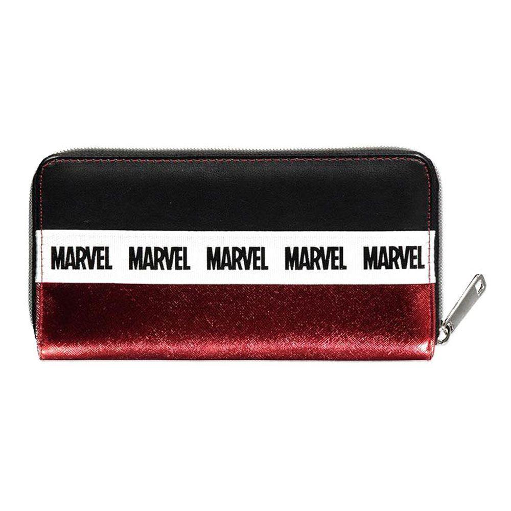 MARVEL COMICS Captain America Shield Logo Zip Around Wallet Red