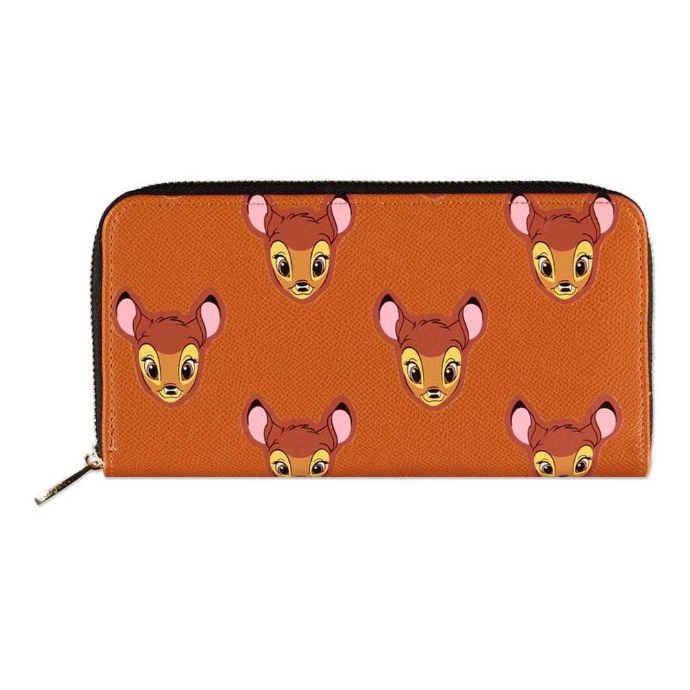 DISNEY Bambi Face All-over Print Zip Around Wallet Brown