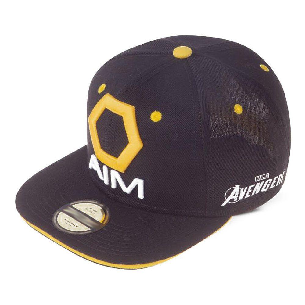 MARVEL COMICS The Avengers AIM Logo Snapback Baseball Cap Black/Yellow