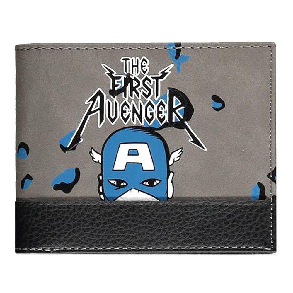 MARVEL COMICS Captain America The First Avenger All-over Print Bi-fold Wallet Grey/Black