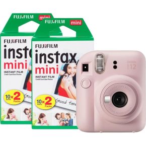 Fujifilm Instax Mini 12 Instant Camera with 40 Shot Film Pack - Blossom Pink